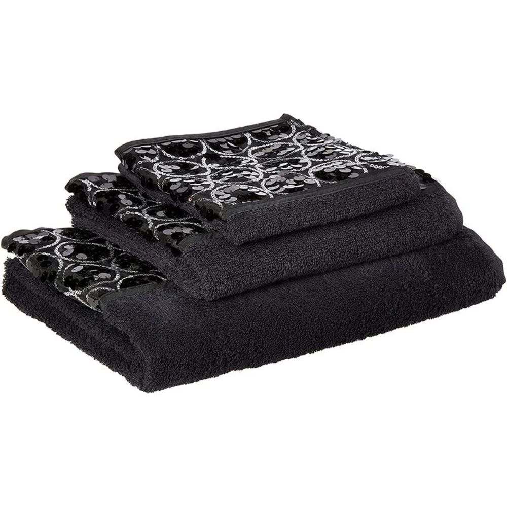 Zahari Home 4pc Sinatra Stylish Bathroom Accessories Set Black Soap